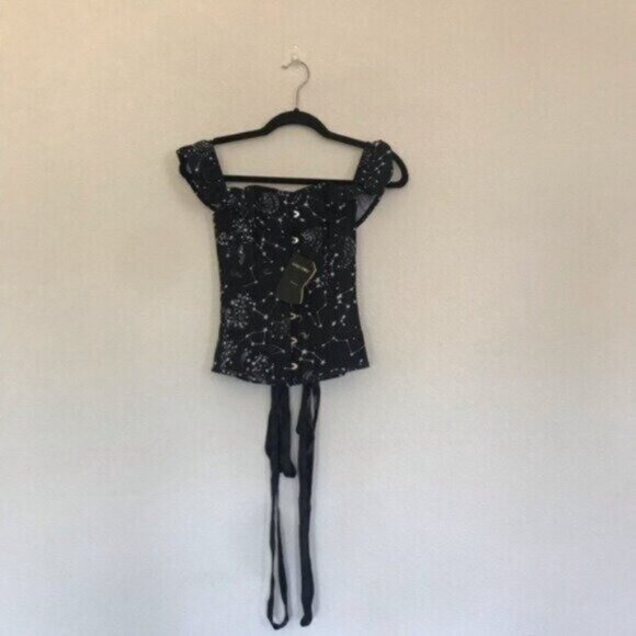 Corset Story Astronomy Print Sleeved Corset Top UK 6 US 2 - Picture 3 of 8